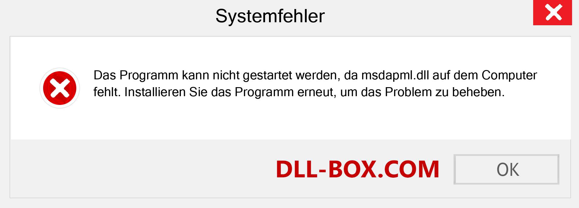 msdapml.dll-Datei fehlt?. Download für Windows 7, 8, 10 - Fix msdapml dll Missing Error unter Windows, Fotos, Bildern