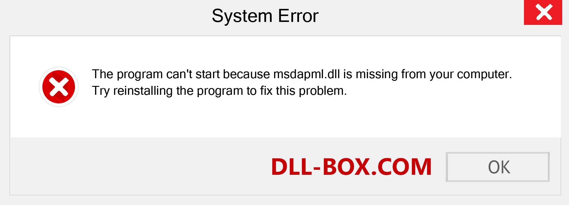  msdapml.dll file is missing?. Download for Windows 7, 8, 10 - Fix  msdapml dll Missing Error on Windows, photos, images