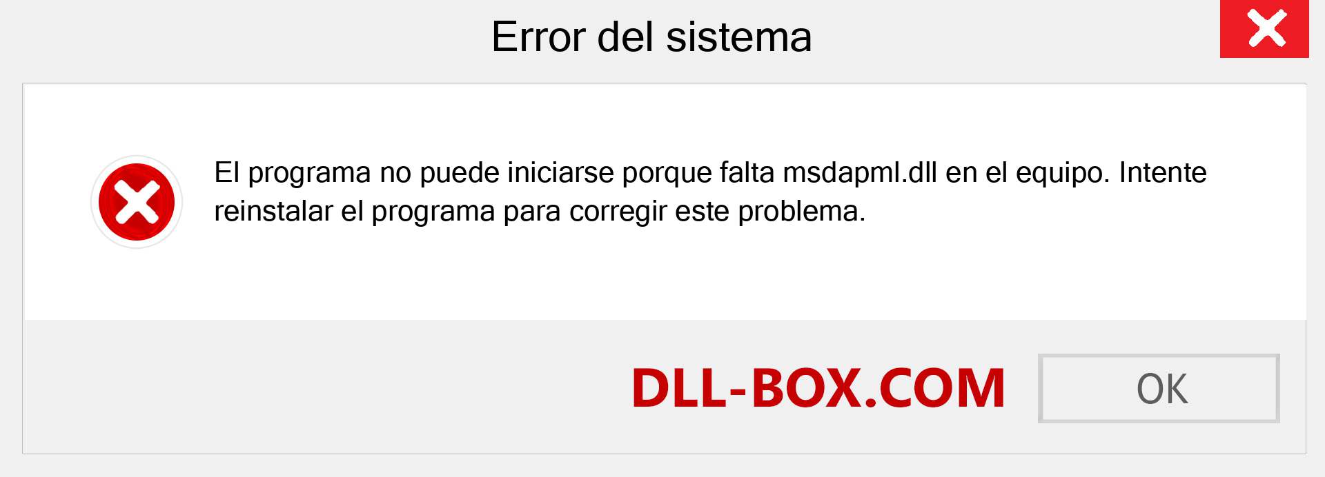 ¿Falta el archivo msdapml.dll ?. Descargar para Windows 7, 8, 10 - Corregir msdapml dll Missing Error en Windows, fotos, imágenes